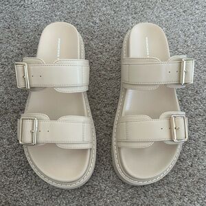 Ma Belle Cream Platform Sandals